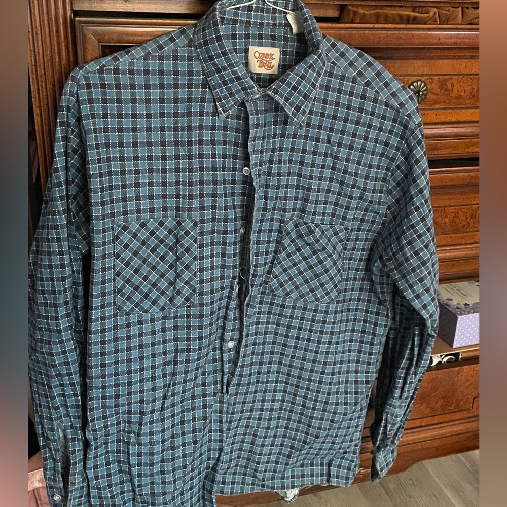 mens blue plaid flannel
